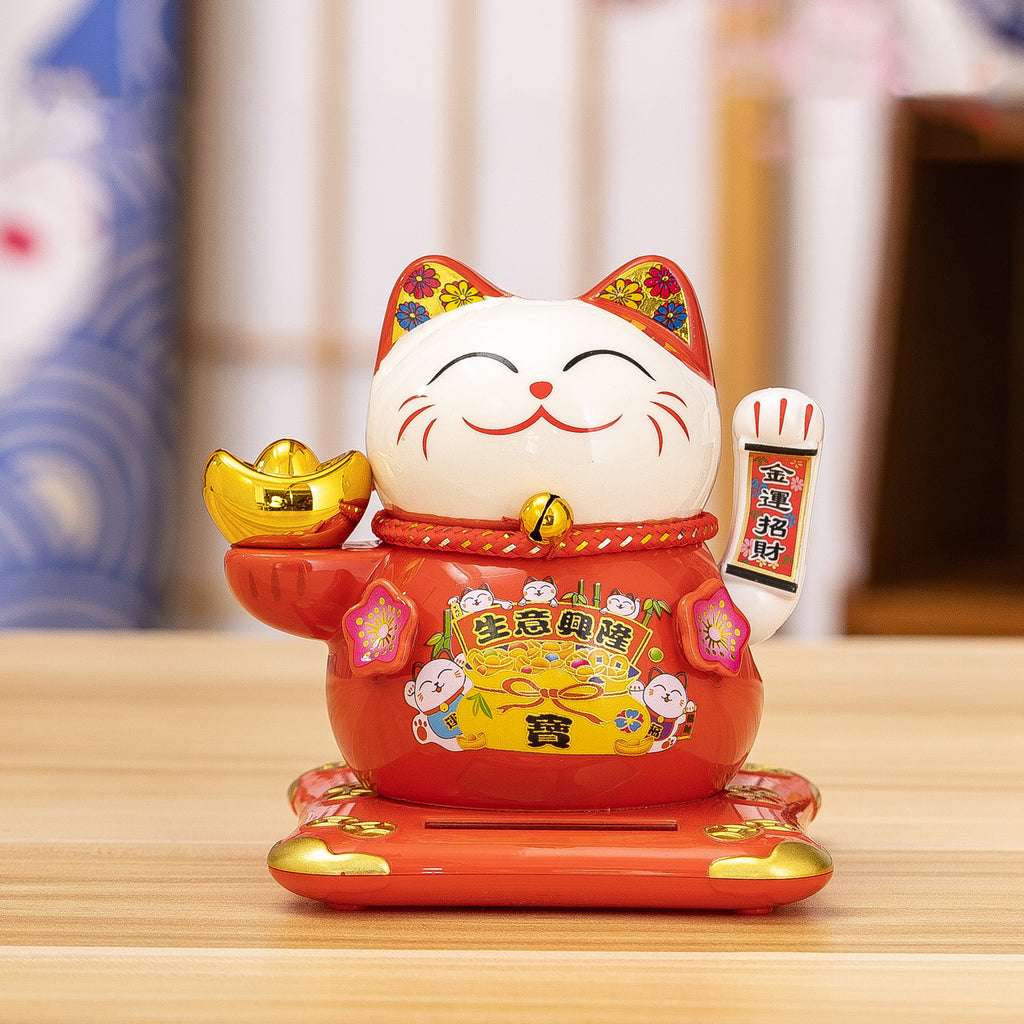 White Ceramic Maneki-neko (Lucky Cat) – Available in Various Colors and Styles