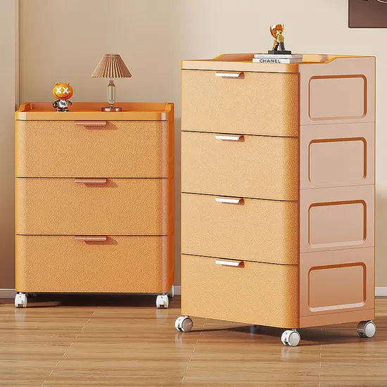 Durable 4-Layer PP Plastic Storage Cabinet with Drawers for Clothing Storage