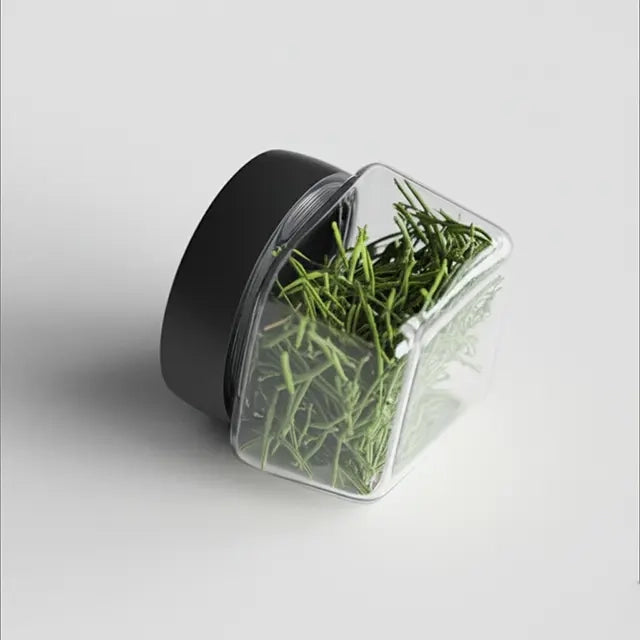 Glass Hexagonal Vacuum Canister Airtight Storage Jar for Coffee, Tea, Spices, and Dry Goods