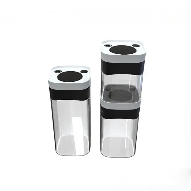 Glass Round Vacuum Canister, Airtight Food Storage Container for Kitchen, Dry Goods, Coffee, Spices