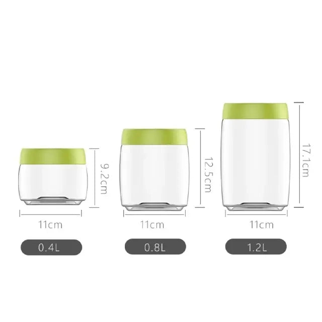 Pumpable Vacuum Clear Plastic Food Storage Jars Set with Airtight Lid