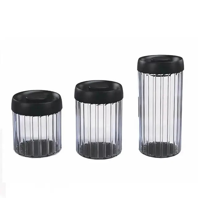 Ripple Vacuum Jar - 3mm Thick Borosilicate Glass, Airtight Food Storage Container & Pantry Organization, Vacuum Sealed, Available in 0.55L / 0.85L / 1.4L
