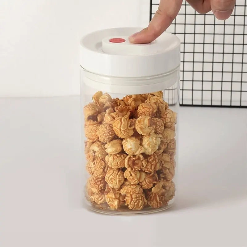 1.0L Round Glass Fridge Vacuum Food Container Reusable Containers