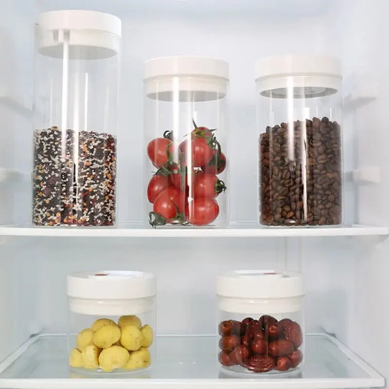 1.0L Round Glass Fridge Vacuum Food Container Reusable Containers
