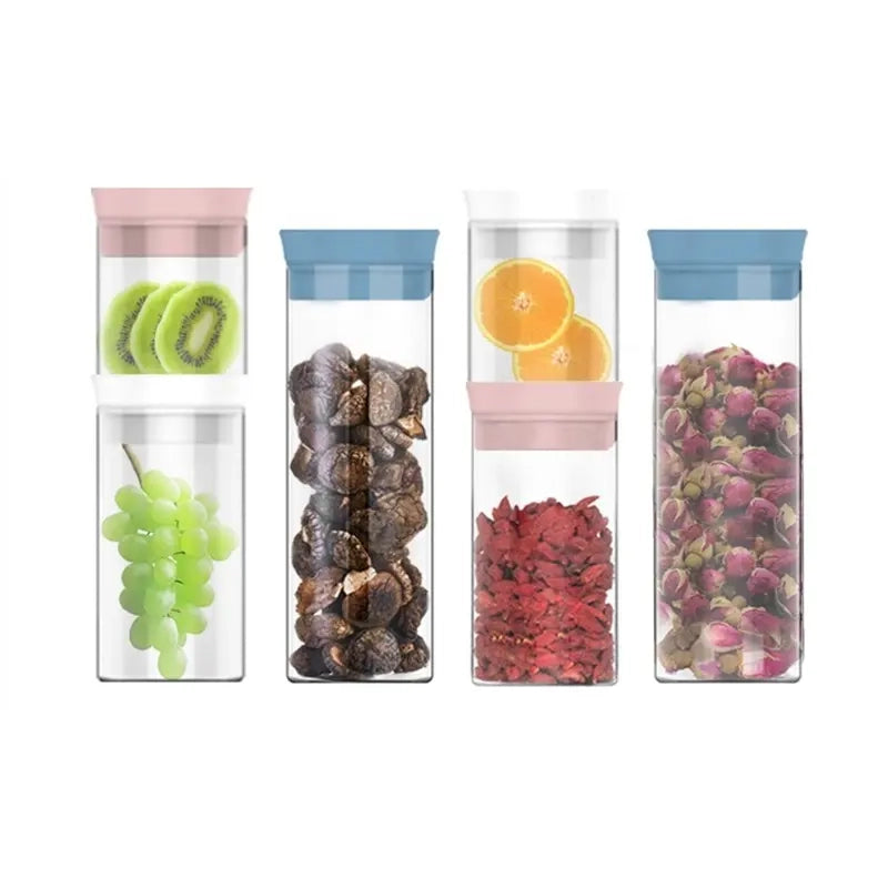 1.2 L Round Glass Vacuum Food Container Kitchen Storage And Organization