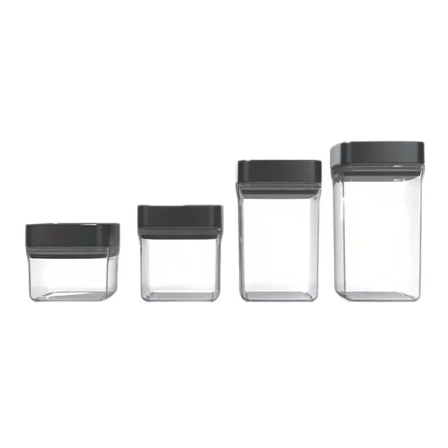 Square High Vacuum Food Storage Canister, Stackable BPA Free Plastic Cereal Containers, for Kitchen Pantry Organization and Storage